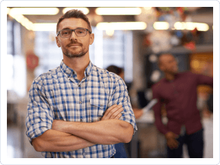 Cliente orgullo después de capitalizar el paro