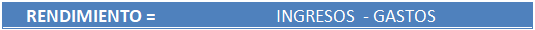 Rendimiento neto de la actividad
