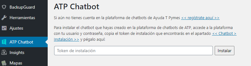 Vista del plugin instalado
